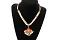 3 Line Red Kemp Stone Short Necklace 3 Line Red Kemp Stone Short Necklace