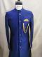 RAW SILK BLUE SHERWANI WITH PAJAMAN PANTS (S-XL) RAW SILK BLUE SHERWANI WITH PAJAMAN PANTS (S-XL)