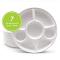 Three Leaf 200 Pcs Disposable Thali, 7 Compartment Bagasse Round Plate