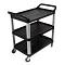 SOGA 3-Tier Stainless Steel Food Trolley with Lockable Wheels, Black