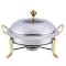 SOGA Round Stainless Steel Chafing Dish – Gold Accent Buffet Warmer SOGA Round Stainless Steel Chafing Dish – Gold Accent Buffet Warmer