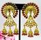 Jhumka earrings dark red beads