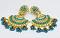 Traditional Design Kundan Earrings Blue Traditional Design Kundan Earrings Blue