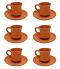 Set of 6 Earthen Natural Clay Cup Saucer from India Set of 6 Earthen Natural Clay Cup Saucer from India