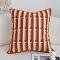 SOGA 2X 17.7inches Rust Orange & Off-White Striped Decorative Pillowcases