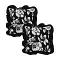SOGA 2X 17.7 inches Rustic Black Floral Ruffle Pillow Cover
