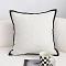 SOGA 2X 45cm Minimalist Cream Pillowcases with Black Decorative Covers
