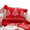 SOGA 2X 17.7 inches Whimsical Red Christmas Tree Decorative Pillowcases