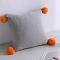 SOGA 2X 17.7 inches Ribbed Knit Pillowcase with Decorative Pom-Poms SOGA 2X 17.7 inches Ribbed Knit Pillowcase with Decorative Pom-Poms