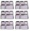 6 Pcs Stainless Steel Dinner Plate 5 Compartment Thali 10" x 14" 6 Pcs Stainless Steel Dinner Plate 5 Compartment Thali 10" x 14"