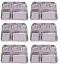6 Pcs 5 Compartment Stainless Steel Thali Plate for Meals 13" X 10 6 Pcs 5 Compartment Stainless Steel Thali Plate for Meals 13" X 10