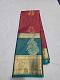 Maroon/burgundy with teal antique gold zari border Maroon/burgundy with teal antique gold zari border