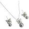Lite Gray Sparkling Silver Necklace & Earrings Set