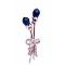Sapphire Tulip Flower Spectacular Silver Plated Formal Brooch