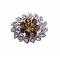 Multipurpose Clear Crystals Silver Plated & Smoked Topaz Brooch Multipurpose Clear Crystals Silver Plated & Smoked Topaz Brooch