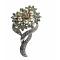 Pearls Flower Bouquet Decorated Brooch Pin with Cubic Zircon Bud