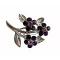 Silver Tone Amethyst Fashion Flower Bouquet Formal Brooch Silver Tone Amethyst Fashion Flower Bouquet Formal Brooch