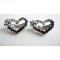 Amethyst Heart Barrette Austrian Crystals Hair Pin Clip