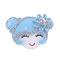 Metal Aquamarine Doll Face Hair Band, Decorated Hair Rubber Metal Aquamarine Doll Face Hair Band, Decorated Hair Rubber