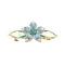 Aquamarine Clear Hand Painted Hair Clip, Bridal Head Piece