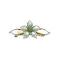 Hand Painted Hair Barrette, Flower Olivine Clear Peridot Crystals