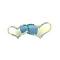 Painted Aquamarine Clear & Erinite Crystals Heart Hair Barrette Painted Aquamarine Clear & Erinite Crystals Heart Hair Barrette