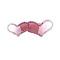 Hand Painted Light & Dark Pink Prom Heart Hair Clip Heart