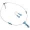Classic Modern Vintage Aquamarine Crystals Wedding Jewelry Set