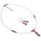 Pink Rose Swarovski Crystals Jewelry Necklace Set