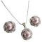 Swarovski Powder Rose Antique Pink Pearls Necklace Set