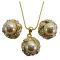Gold Pearls Necklace Earrings Set Jewelry for Prom Evening Gold Pearls Necklace Earrings Set Jewelry for Prom Evening