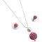 Rose Pave Ball Pendant and Earrings Set For Wedding & Gifts