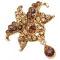 Artistic Style Brooch, Dangling Teardrop Smoked Topaz Crystals