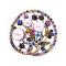 Pink Pearls Round Multi Crystals Encrusted Brooch Pin