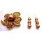 Sunflower Golden Shadow Crystals Brooch & Pearls Earrings