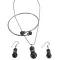 Swarovski Dark Gray Pearls Necklace, Earrings & Bracelet