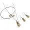 Elegant Gold Pearls Necklace, Earrings & Bracelet Gift Set