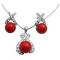 Beautiful Red Coral Shell Pearls Pendant Earrings Set