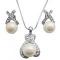 Shell Pearls Pendant Necklace & Earrings Wedding Jewelry Set Shell Pearls Pendant Necklace & Earrings Wedding Jewelry Set