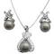 Lavender Oyster Pearls Pendant Necklace Earrings Lavender Oyster Pearls Pendant Necklace Earrings