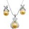 Yellow Oyster Shell Pearl Pendant & Earrings Jewelry Set Yellow Oyster Shell Pearl Pendant & Earrings Jewelry Set