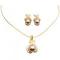 Gold Plated Bronze Pearl Pendant Jewelry Set