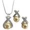 Beautiful Bright Yellow / Gold Pearls Necklace Earrings Set Beautiful Bright Yellow / Gold Pearls Necklace Earrings Set