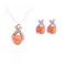 Stunning Coral Color Swarovski Pearl Necklace Set Stunning Coral Color Swarovski Pearl Necklace Set