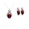 Stunning Wine Pearl Pendant & Stud Earrings Jewelry Set
