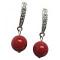 Red Pearl Party Wear Post Bridal Earrings