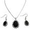 Chic Cool Inexpensive Onyx Stone Pendant Earrings Jewelry Set