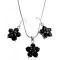 Onyx Crystal Flower Black Pendant Earrings Attractive Jewelry Onyx Crystal Flower Black Pendant Earrings Attractive Jewelry