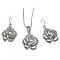 Lovely Clear Rhinestones Lady Rose Pendant Earrings Gift Set Lovely Clear Rhinestones Lady Rose Pendant Earrings Gift Set