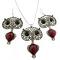Owl Nocturnal Bird Glowing Eyes Ruby Pendant Earrings Jewelry Owl Nocturnal Bird Glowing Eyes Ruby Pendant Earrings Jewelry